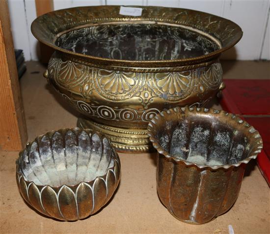 Brass bowl etc(-)